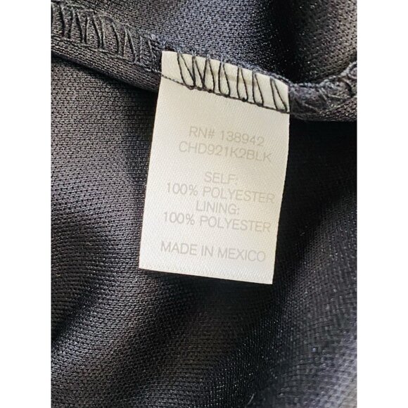 NWT Charming Charlie Womans Size Med Shift Dress Black Long Sleeve Split Sleeve - Picture 8 of 10